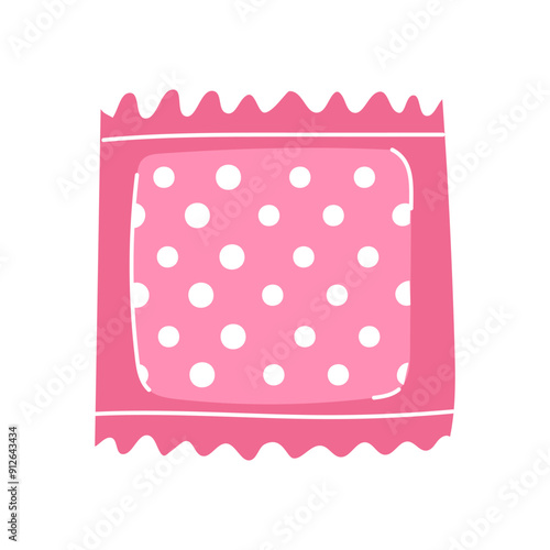 Colored flat packed patch. Band-aid, transdermal patch, nicotine patch, contraceptive patch, body patch, medical. Pink packaging with an adhesive texture on a white background. Private