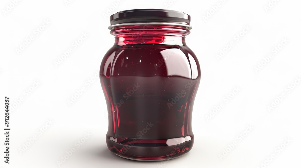jars of red jam on a white background jars of red jam on a white background