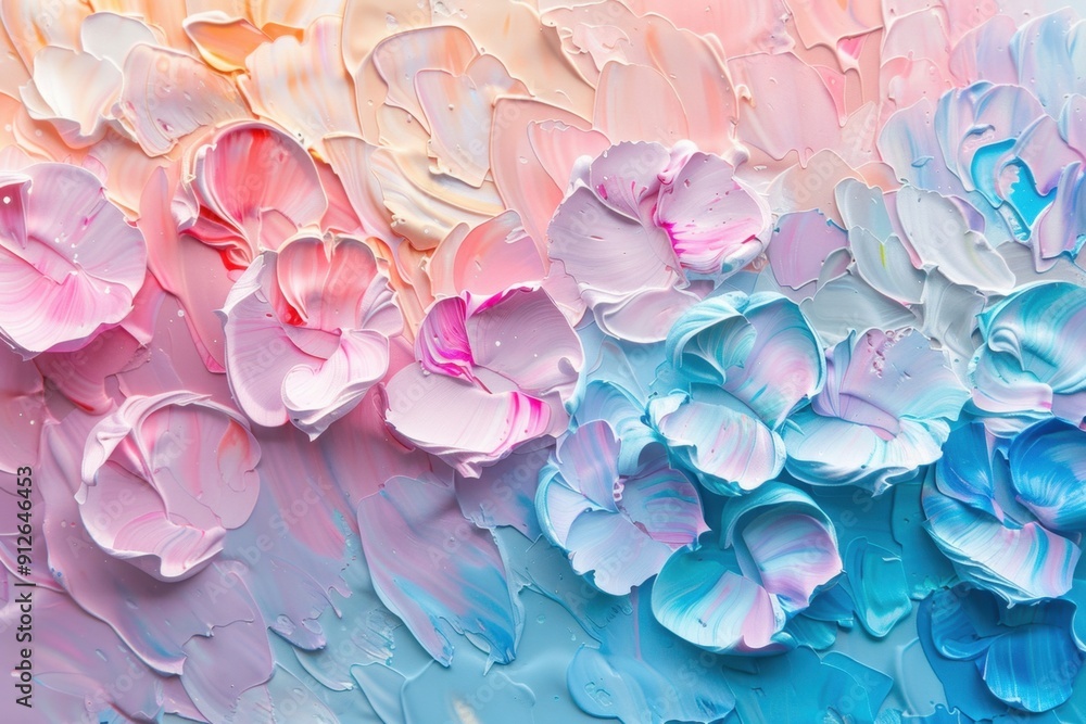 Abstract Pastel Painting with Swirling Shapes Abstract Pastel Painting with Swirling Shapes