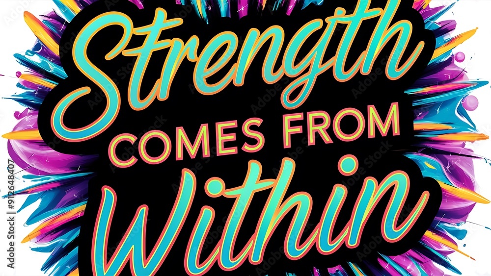 Strength comes from within colorful background and text (T-shirt Design Motivational Quote, Illustration ,Typography) Strength comes from within colorful background and text (T-shirt Design Motivational Quote, Illustration ,Typography)