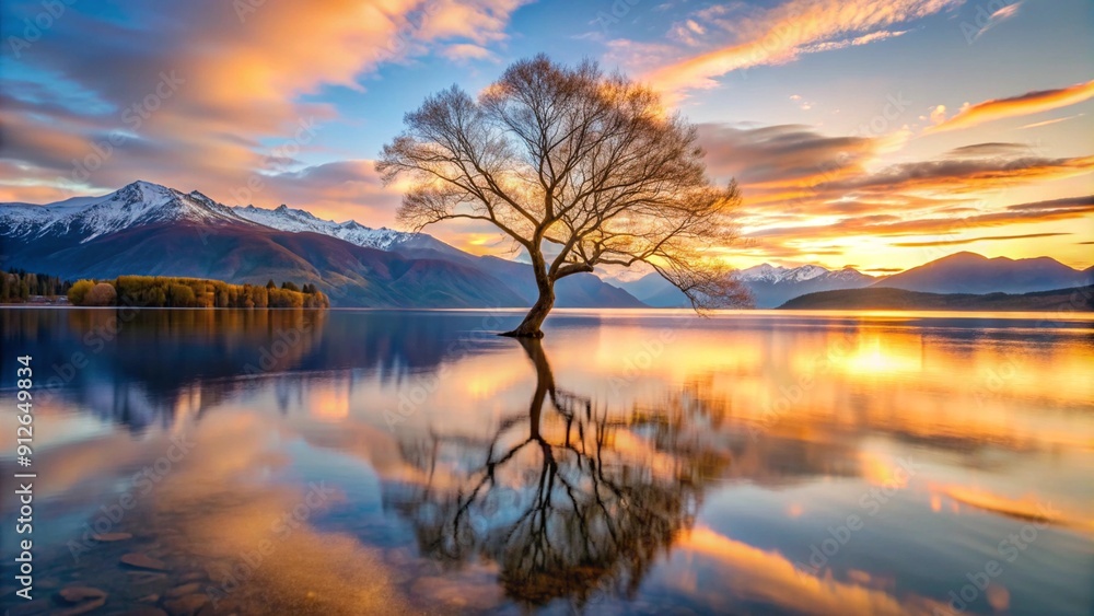 Fototapeta premium sunrise over the lake