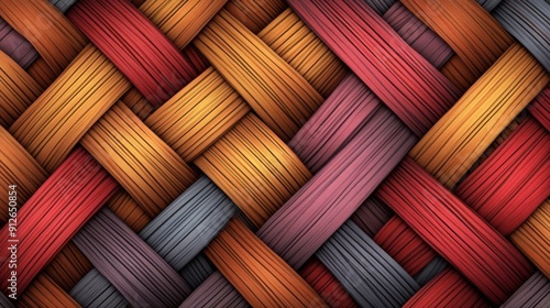 Colorful woven rattan texture with a gradient pattern