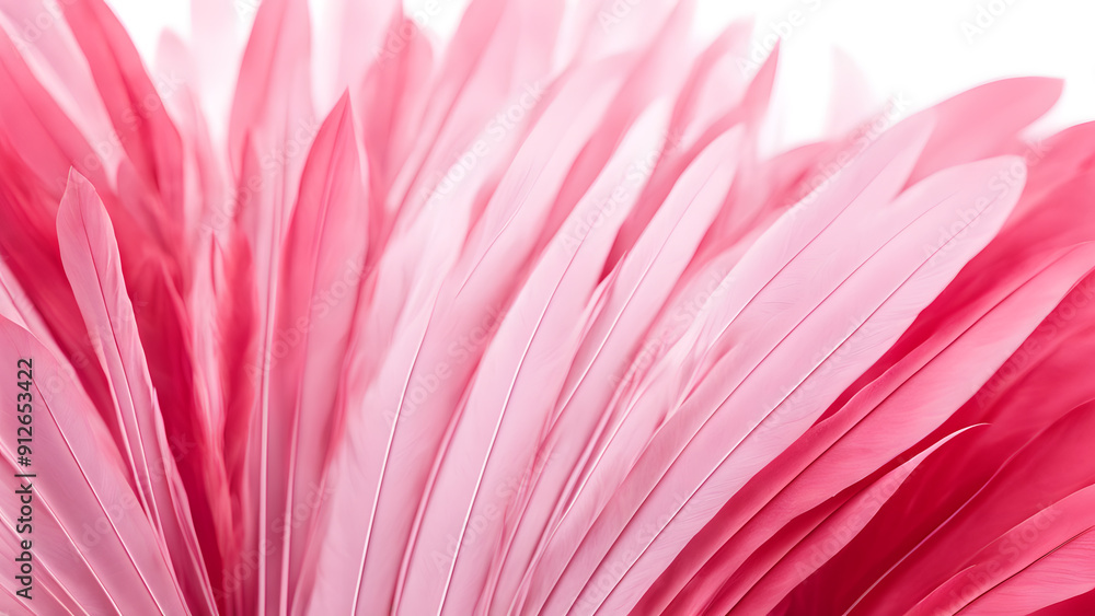 Obraz premium Pink feathers with a pink background