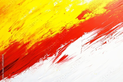 Painting brush strokes of a spain flag isolated on transparent background