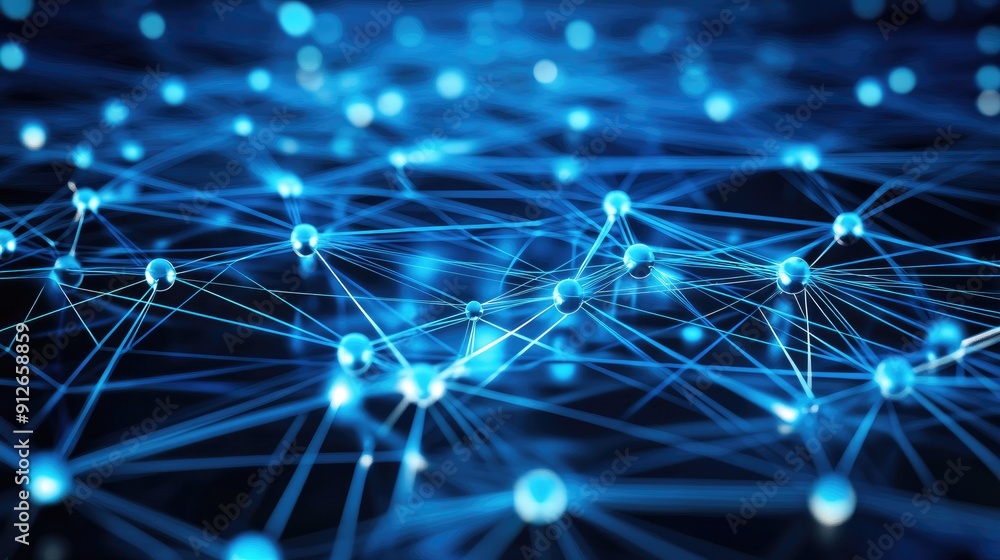 Abstract network connection with nodes Abstract network connection with nodes