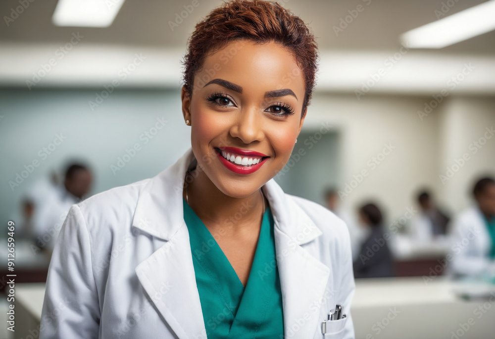 Fototapeta premium Portrait of mature woman doctor and looking at camera. Confident and Friendly doctor at a medical clinic.