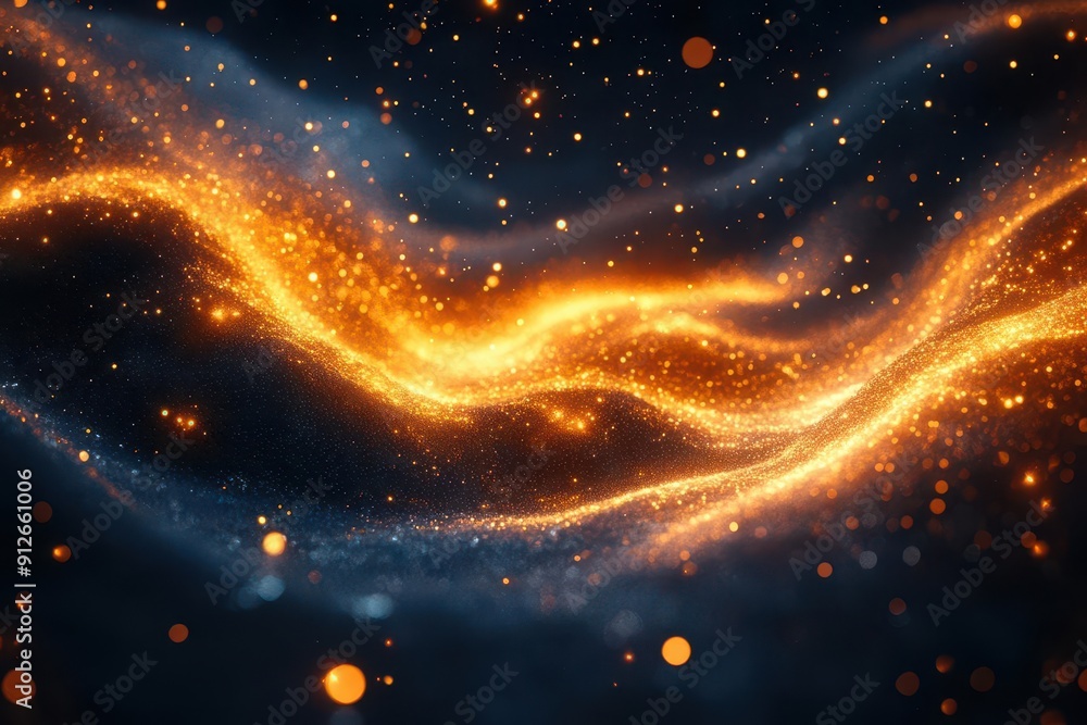 vibrant cosmic explosion with swirling gold and navy particles creating a mesmerizing celestial dance against a deep space background vibrant cosmic explosion with swirling gold and navy particles creating a mesmerizing celestial dance against a deep space background