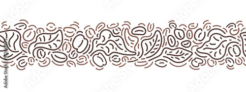 Coffee line ornament. Abstract silhouette of beans