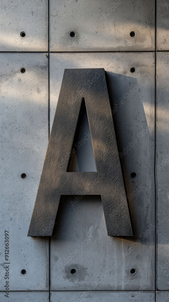 Metal letter A on concrete wall background alphabet concept Metal letter A on concrete wall background alphabet concept