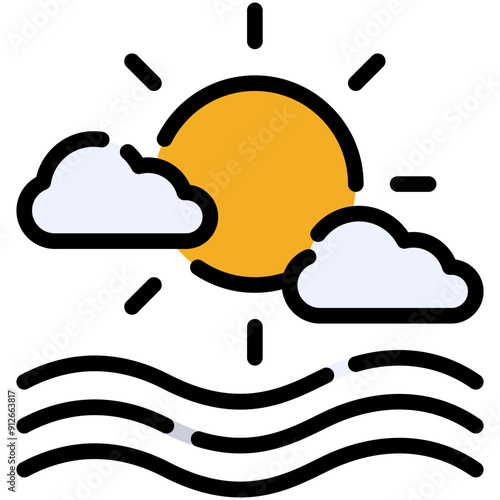 afternoon filled line icon