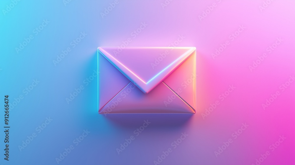 A sleek digital mail apps with a light gradient background. A sleek digital mail apps with a light gradient background.