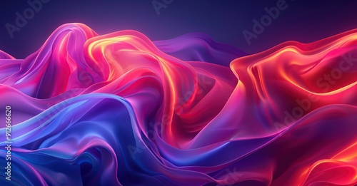 Abstract background with colorful liquid shapes, dark gradient color background. Created with Generative AI