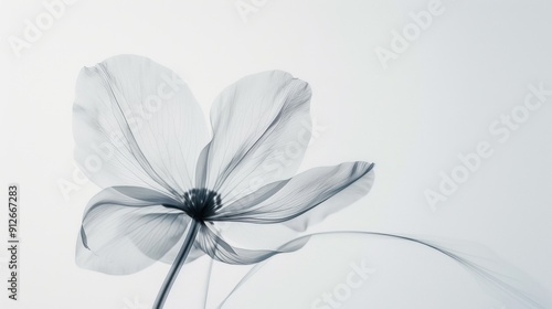 Abstract Flower in Shades of Gray