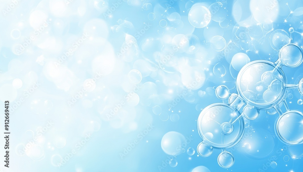 Liquid bubbles, cosmetic essence, molecules of liquid bubbles in 3D. Liquid bubbles, cosmetic essence, molecules of liquid bubbles in 3D.