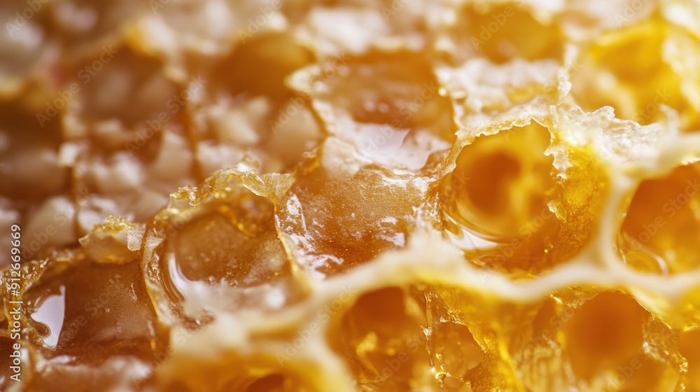 Close-Up of Honeycomb with Honey Close-Up of Honeycomb with Honey