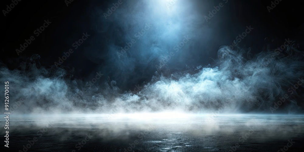 Fototapeta premium Abstract black background with fog and light effect, abstract, black,background, fog, light, effect, dark, design, mysterious