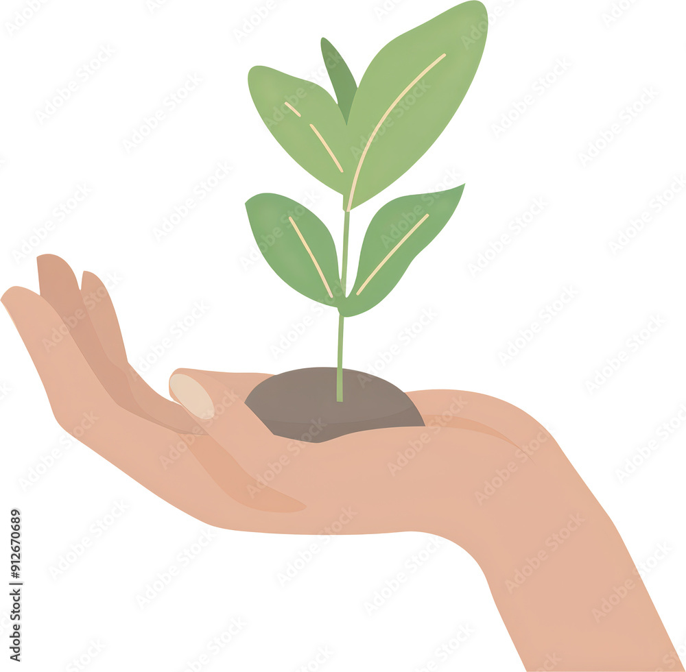 A hand holding a sprout A hand holding a sprout