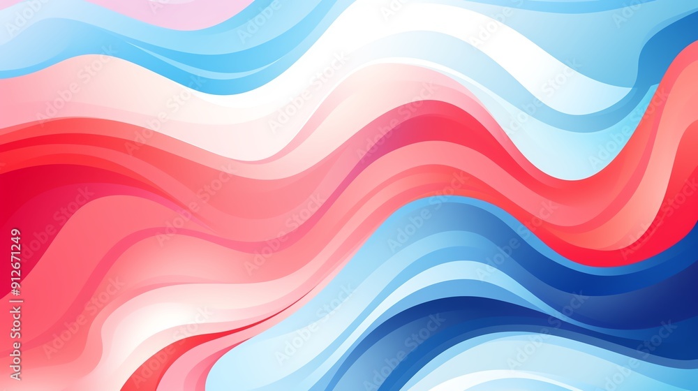 Abstract background with red, blue and white wavy lines. Abstract background with red, blue and white wavy lines.