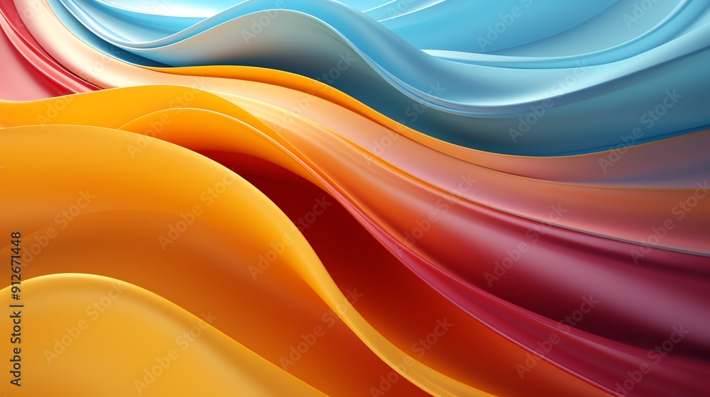 Abstract background with flowing yellow, red, and blue colors. Abstract background with flowing yellow, red, and blue colors.