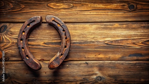 Old horseshoe on rustic wooden background, horseshoe, old, vintage, metal, luck, tradition, symbol, history, blacksmith, craft