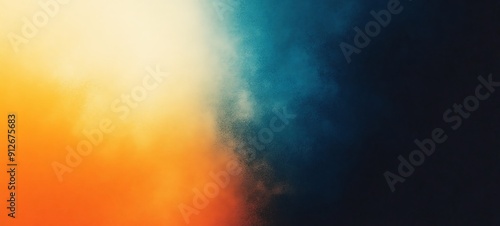 Yellow orange glowing blue teal black noise texture gradient background