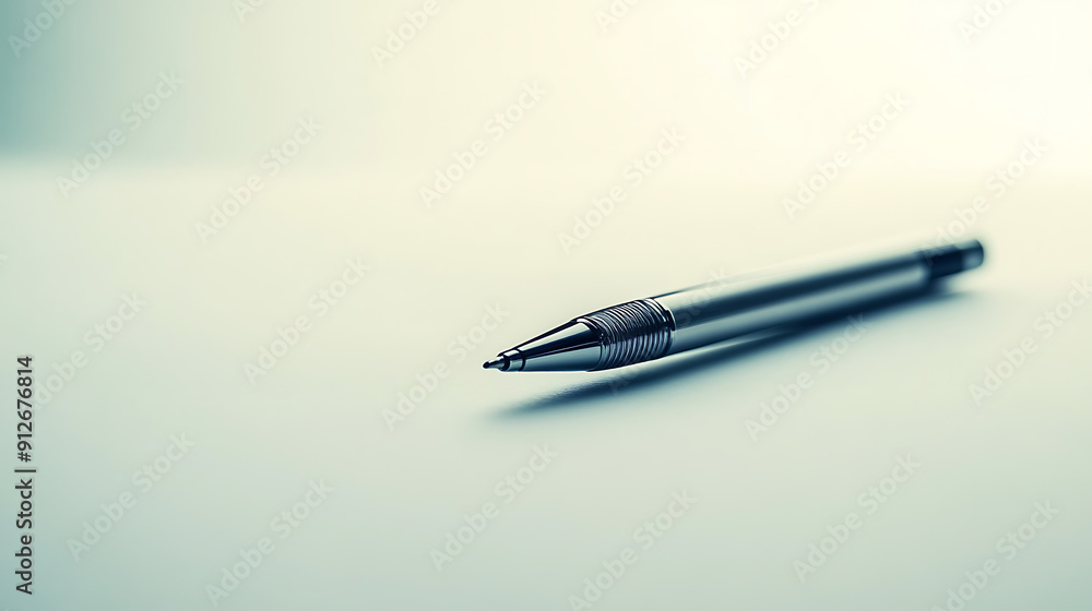 Single Pen on Minimalist Desk Single Pen on Minimalist Desk