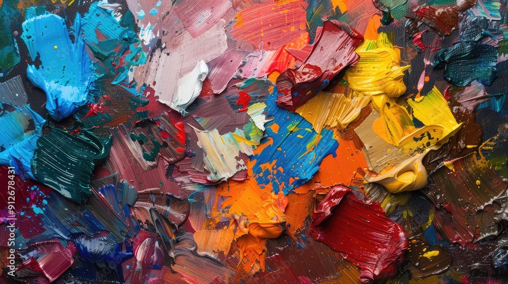Photo of an artist's palette. AI generated. Photo of an artist's palette. AI generated.
