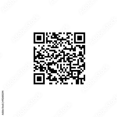 Qr code icon. Vector white or transparent background