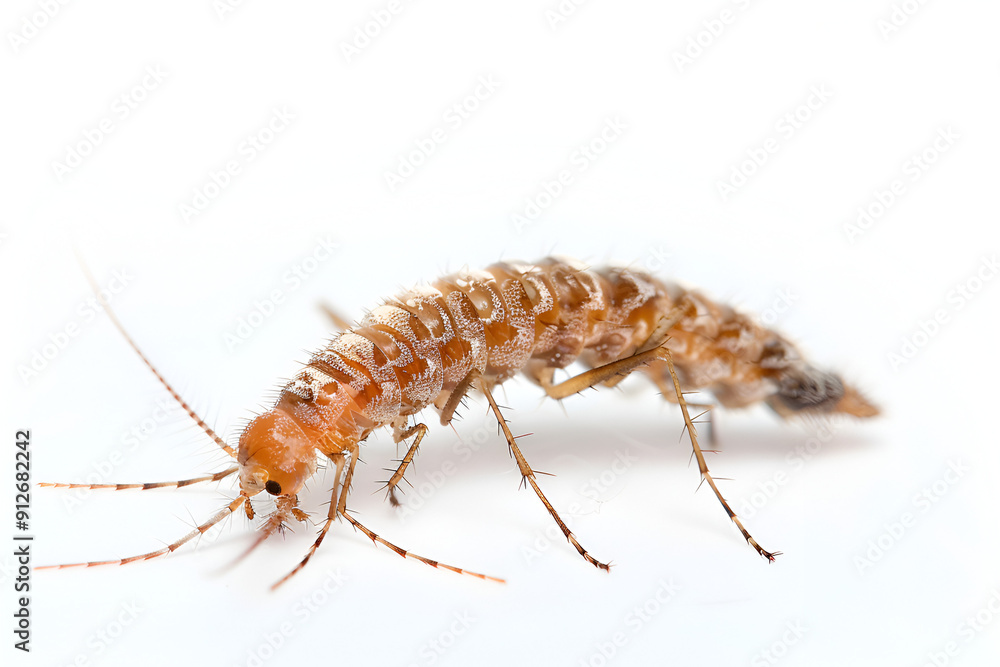 Close-Up of House Centipede on White Background
Close-Up of House Centipede on White Background