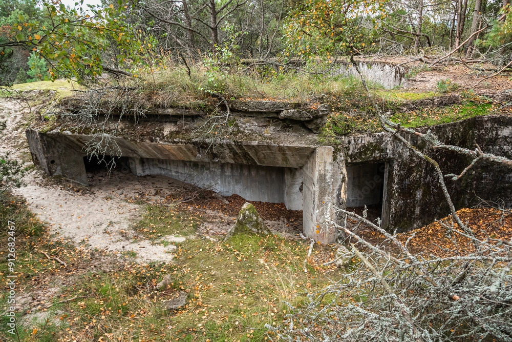 Coastal Batareya Raul in Curonian spit national Park. Morskoe. Kaliningrad region. Russia