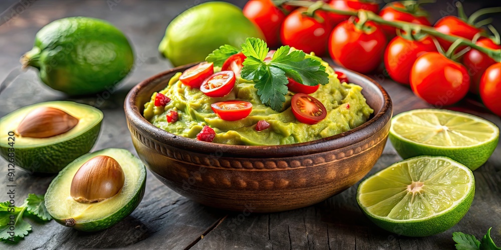 Freshly made guacamole with ripe avocados, tomatoes, and lime, avocado, guacamole, dip, Mexican, food, fresh, healthy Freshly made guacamole with ripe avocados, tomatoes, and lime, avocado, guacamole, dip, Mexican, food, fresh, healthy