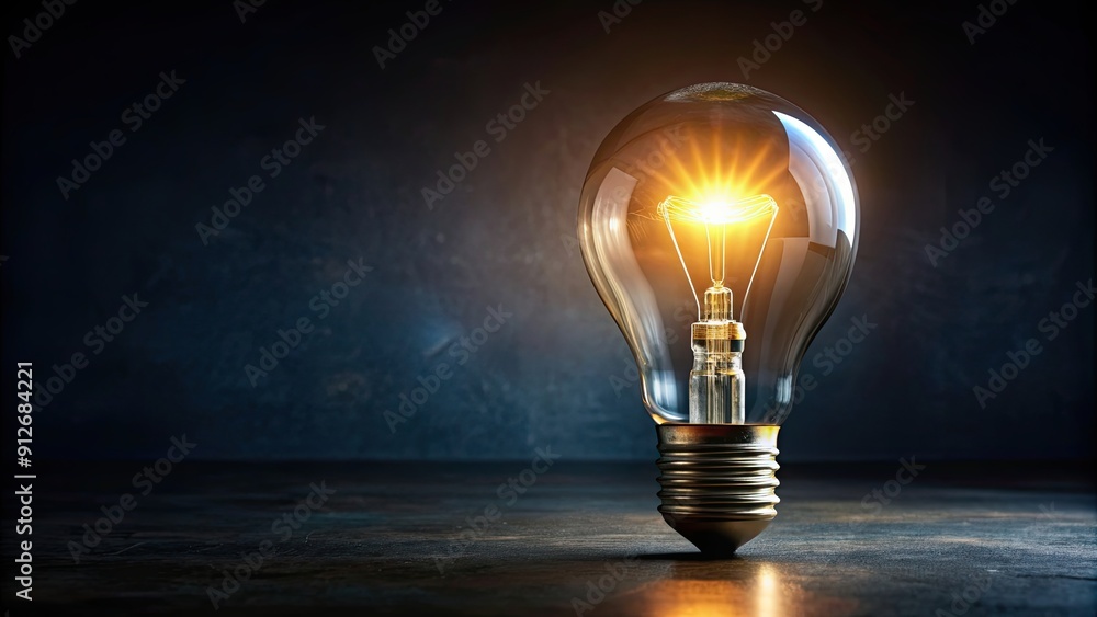 One glowing lightbulb symbolizing illumination and vision in the darkness , glowing, lightbulb, illumination, vision One glowing lightbulb symbolizing illumination and vision in the darkness , glowing, lightbulb, illumination, vision
