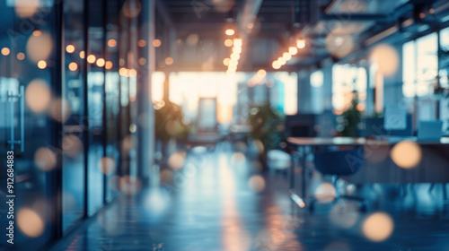 Wallpaper Mural Blurred open office environment with abstract light bokeh, emphasizing a spacious and modern design Torontodigital.ca