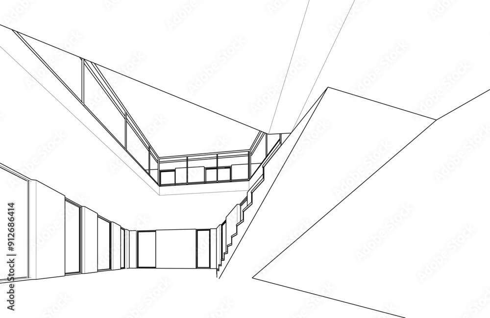 house building sketch architecture 3d illustration house building sketch architecture 3d illustration