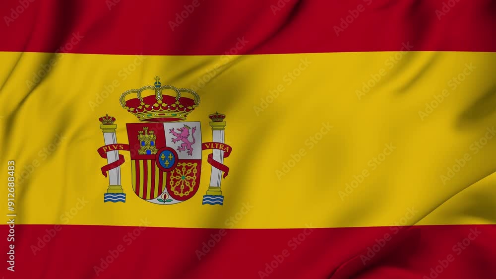 A beautiful view of the Spain flag video. 3d flag-waving video. Spain flag 4K resolution. A beautiful view of the Spain flag video. 3d flag-waving video. Spain flag 4K resolution.
