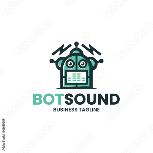 bot music mascot logo vector