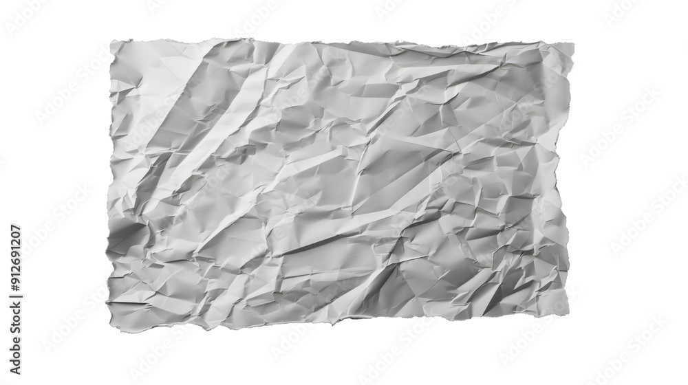 White crumpled paper sheet isolated on transparent background
White crumpled paper sheet isolated on transparent background