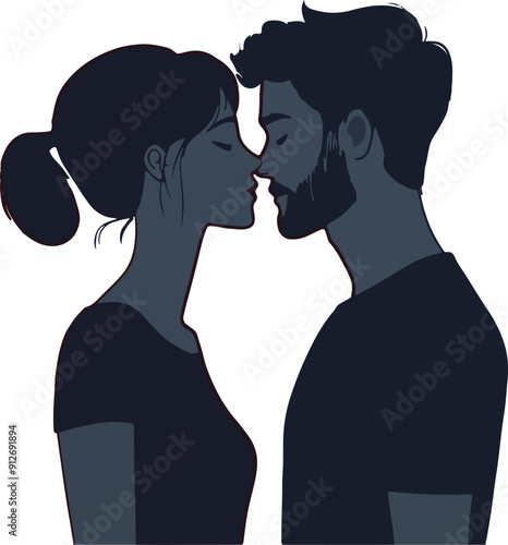 Romantic Couple in Silhouette