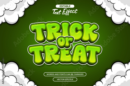 Trick or treat editable text effect vector