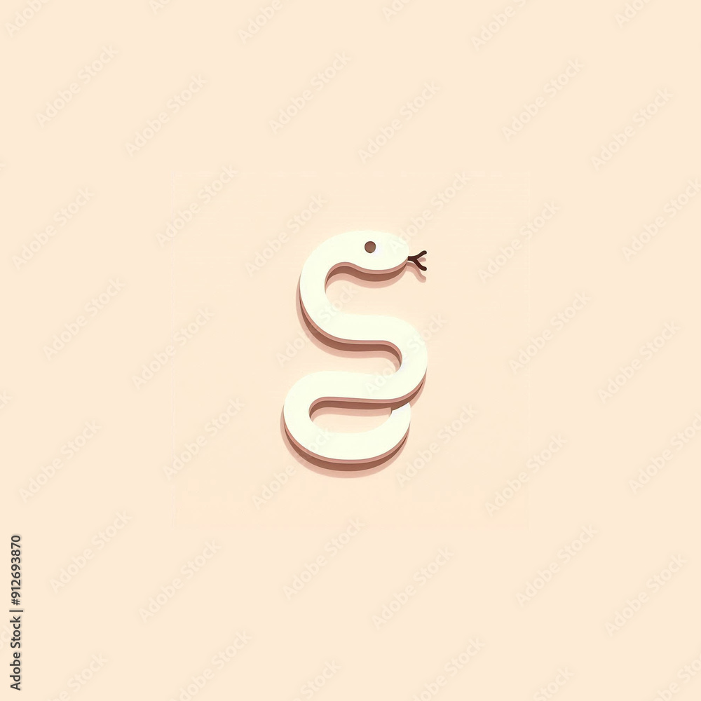 Fototapeta premium A simple snake icon with a curved shape.