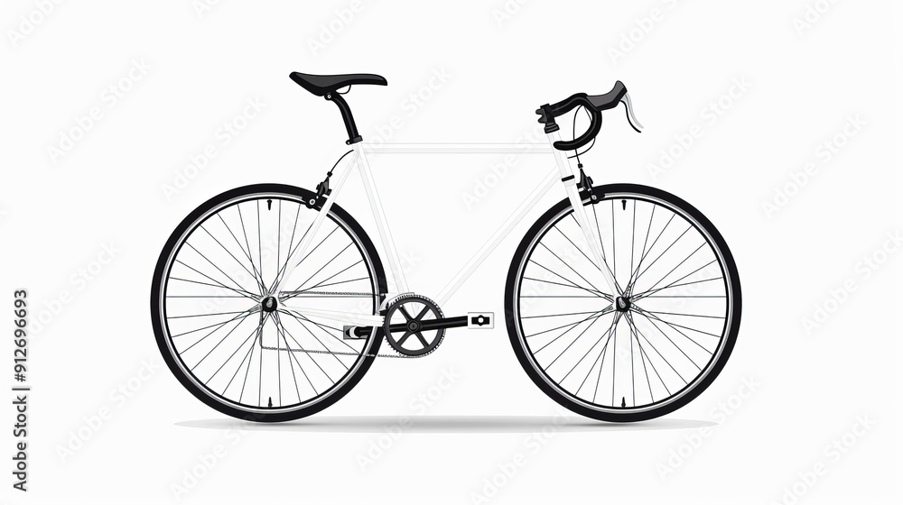 Minimalist two-wheeled bike, clean and plain 2D vector illustration, basic and uncomplicated design, straightforward style Minimalist two-wheeled bike, clean and plain 2D vector illustration, basic and uncomplicated design, straightforward style