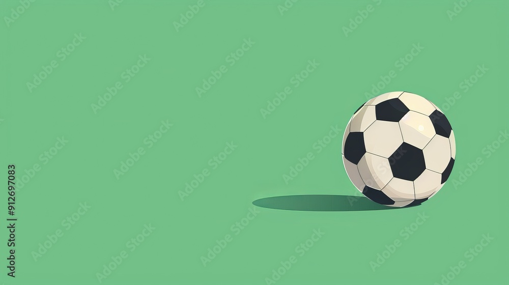 Plain soccer ball with uncomplicated patterns, drawn in a minimalist 2D vector illustration, featuring basic and clean design Plain soccer ball with uncomplicated patterns, drawn in a minimalist 2D vector illustration, featuring basic and clean design