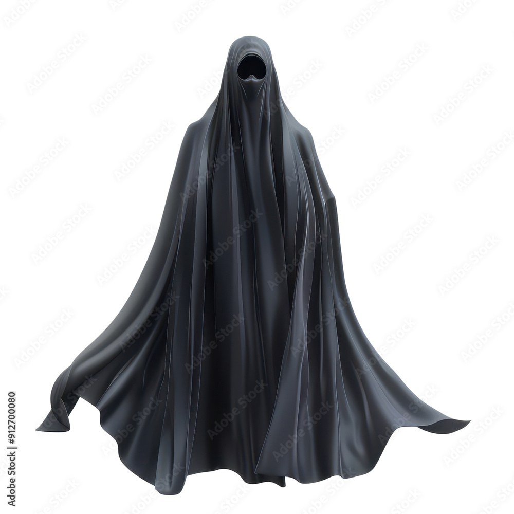 Naklejka premium Phantom figure, Halloween element, isolated on Transparent background, png file.