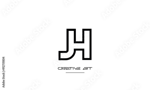 HJ, JH, H, J abstract letters logo monogram