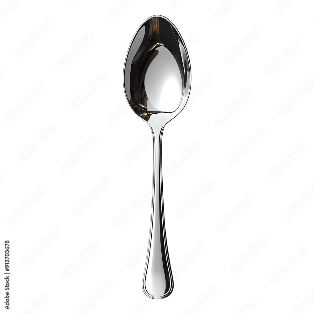 A shiny, elegant spoon isolated on a clean background, ideal for culinary presentations or kitchen-related designs. A shiny, elegant spoon isolated on a clean background, ideal for culinary presentations or kitchen-related designs.