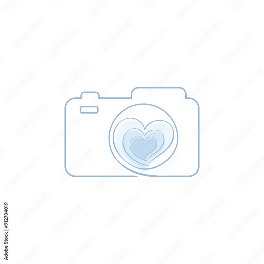 love and camera icon line logo design template vector illustration love and camera icon line logo design template vector illustration