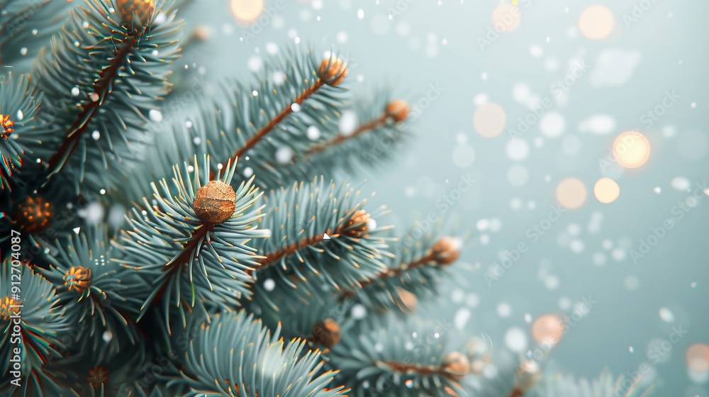 Snowy spruce tree with ample space for adding text to optimize relevance in search results Snowy spruce tree with ample space for adding text to optimize relevance in search results