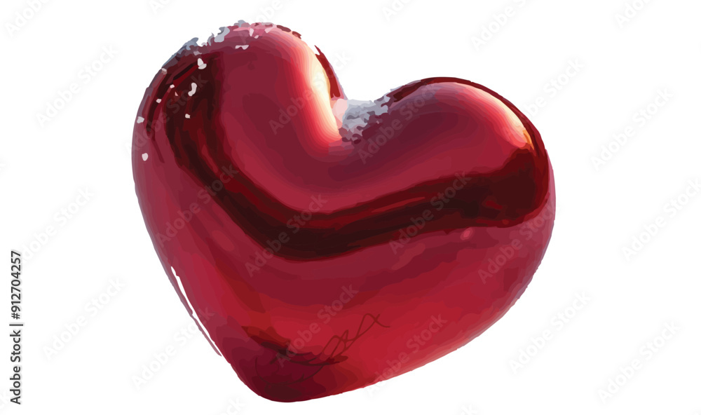 Heart, Symbol of Love and Valentine's Day. Flat Red Icon Isolated on White Background. Vector illustration. Heart, Symbol of Love and Valentine's Day. Flat Red Icon Isolated on White Background. Vector illustration.