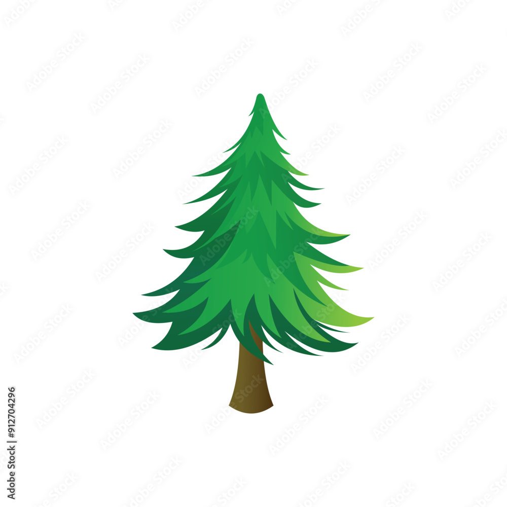 Obraz premium A Pine Tree on White Background logo design template.