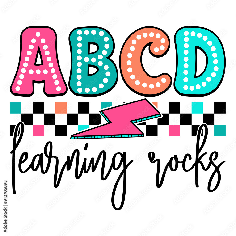 ABCD Learning Rocks, Back to School Sublimation Stock Illustration ...